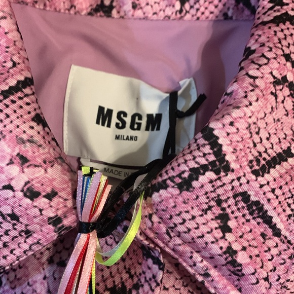 MSGM NWT Purple/Pink Snakeskin Pattern Boxy Bomber Style Jacket Size 42IT / 6US - Picture 2 of 9